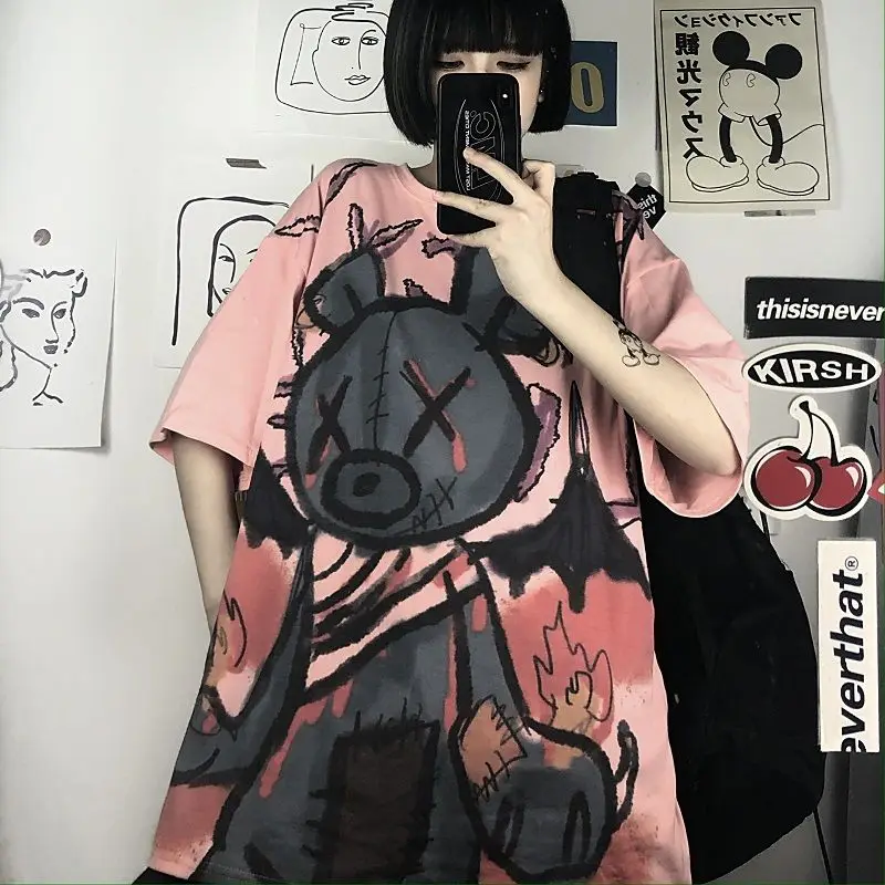 new casual letter print oversized t shirt women tops short sleeve green vogue summer T-Shirt female harajuku loose eee shirt