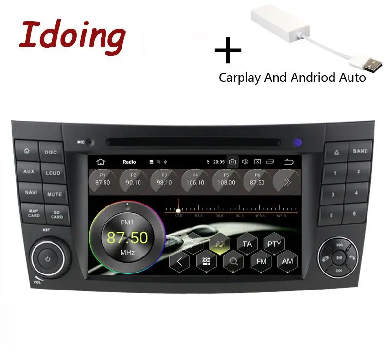 Idoing " 4G+ 64G 8Core 2 din Andriod 9,0 автомобильный Радио gps DVD мультимедийный плеер для Mercedes-BenzE класс W211 ips экран навигации - Цвет: Carplay
