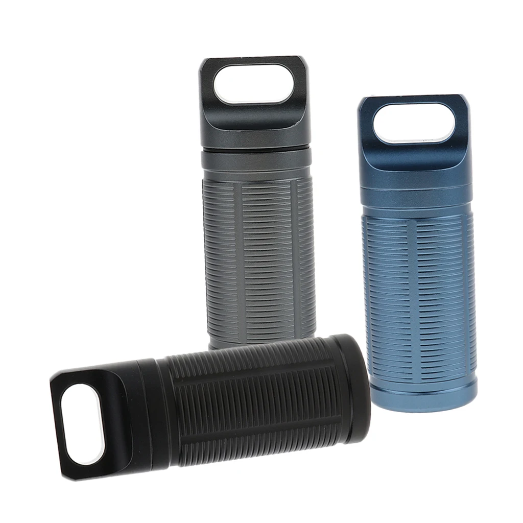 3pcs Pill Case - Titanium Waterproof Mini Box Capsule Tablet Bottle for Sports Tool Pocket Gear, Multiuse Container Tank