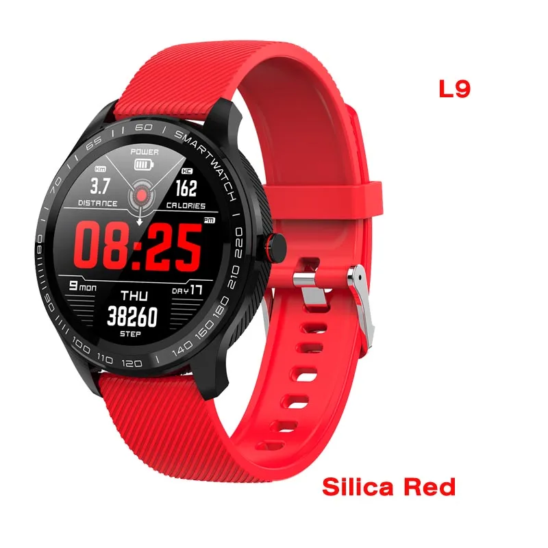 Greentiger L9 мужские Смарт-часы ЭКГ+ PPG пульсометр измеритель артериального давления кислородный монитор IP68 Водонепроницаемые Bluetooth часы VS L5 L7 L8 - Цвет: silica red