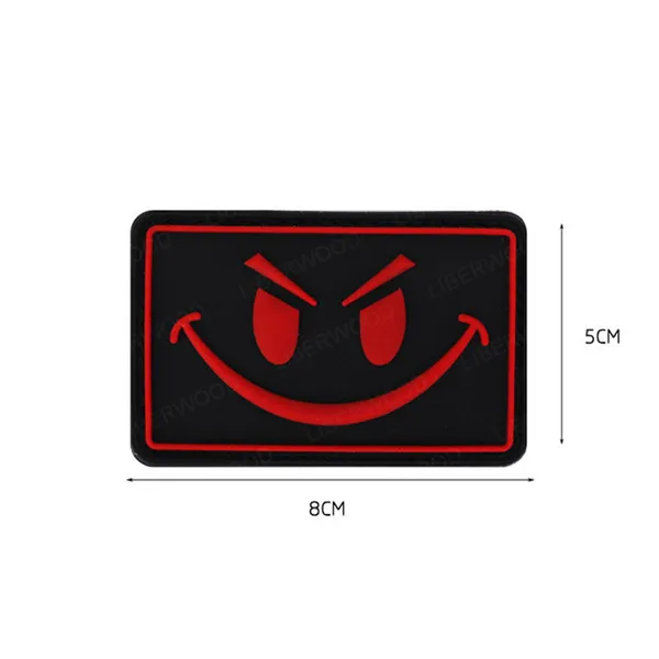 Злой Смайлик смайлик тактическая МССБ милспец Боевая нашивка AFG-PAK войны трофей печать призрак RECON DD нашивка светящаяся Боевая куртка - Цвет: PVC Red