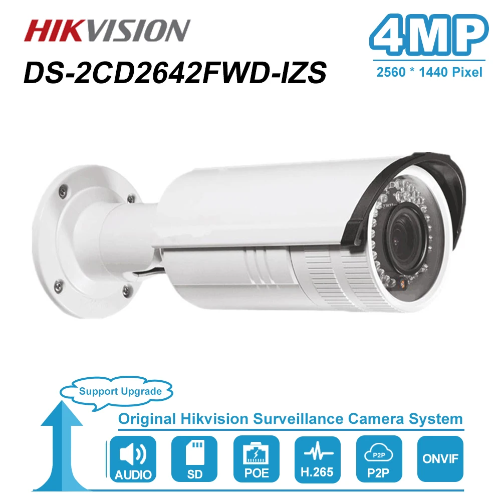 Hikvision 4MP WDR 2,8-12 мм Vari-focal POE пуля сетевая камера Открытый ИК 30 м встроенный слот карты Micro SD DS-2CD2642FWD-IZS