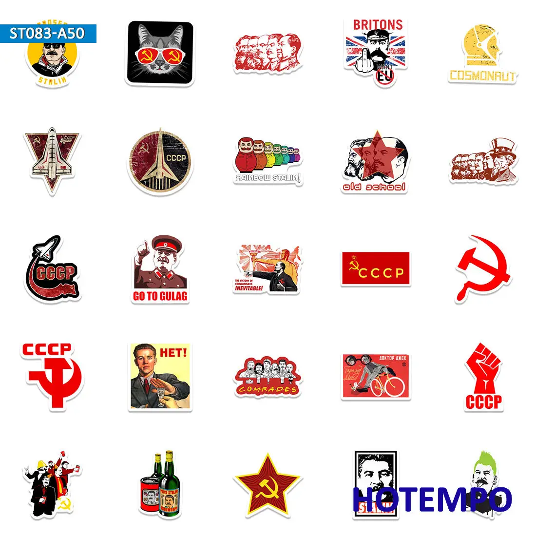 Russia Stalin USSR CCCP Mixed Art Retro Slogan Stickers 50Pieces For Phone Scrapbook Luggage Car Motorcycle Laptop Sticker Toys car sticker decal decorative stickers colorful stickers paper stickers