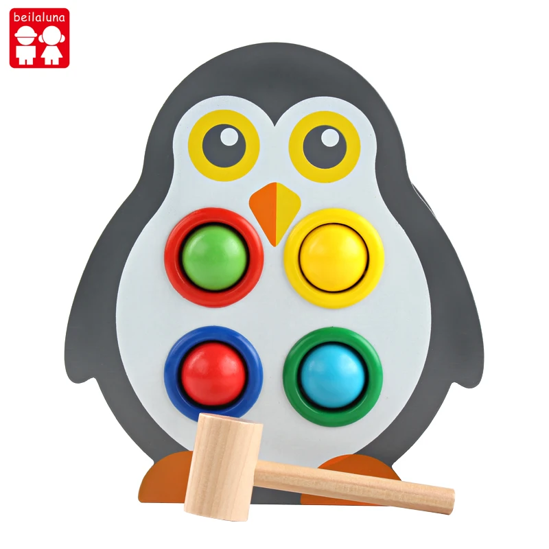 

Child playing mouse toy 0-1 year old young girl baby puzzle 2-3 years old more knock large wooden boy girl