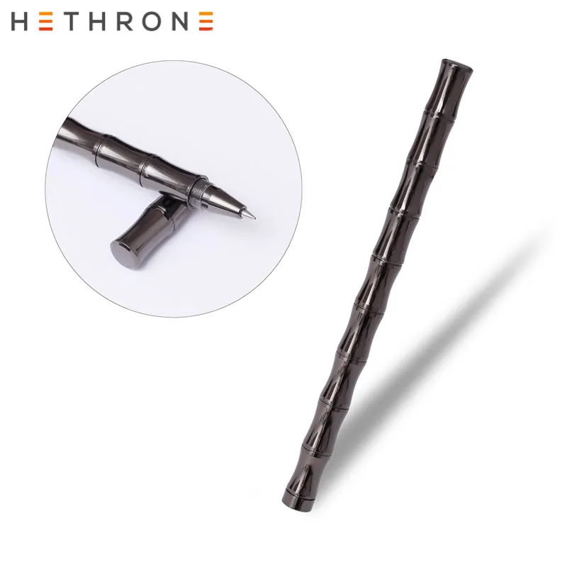 Hethrone Золотая Роскошная металлическая бамбуковая шариковая ручка в форме цветка