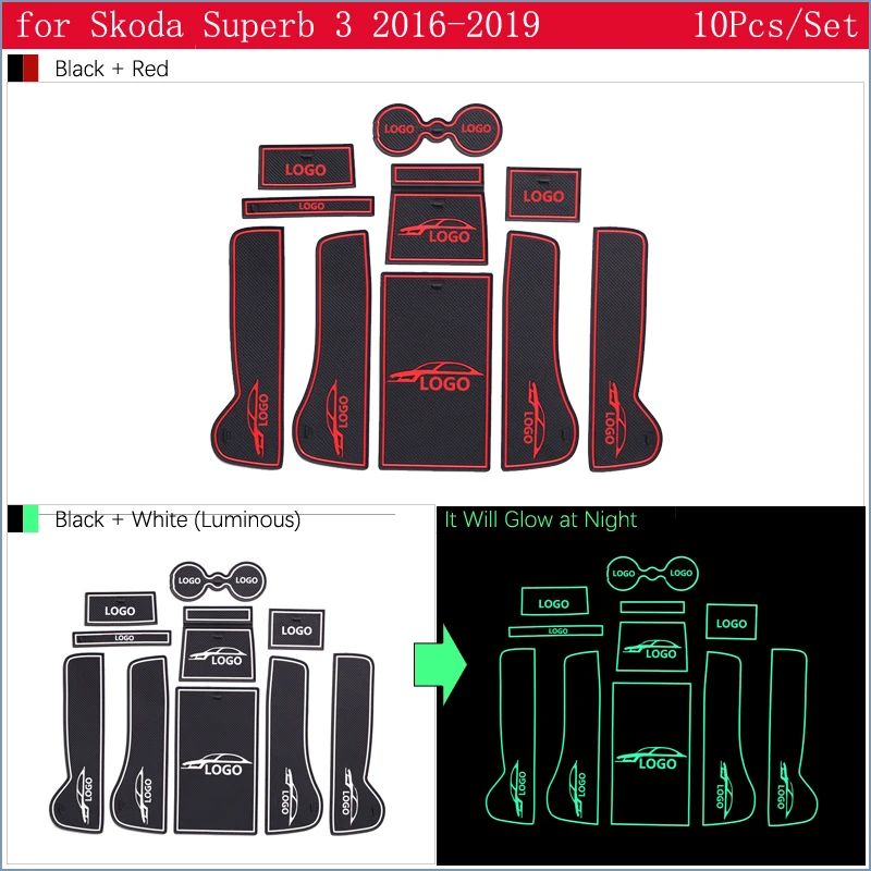 Для Skoda Superb 3 MK3~ B8 3V противоскользящие резиновые ворота Слот для чашки Коврик для двери паз коврик наклейки для автомобиля