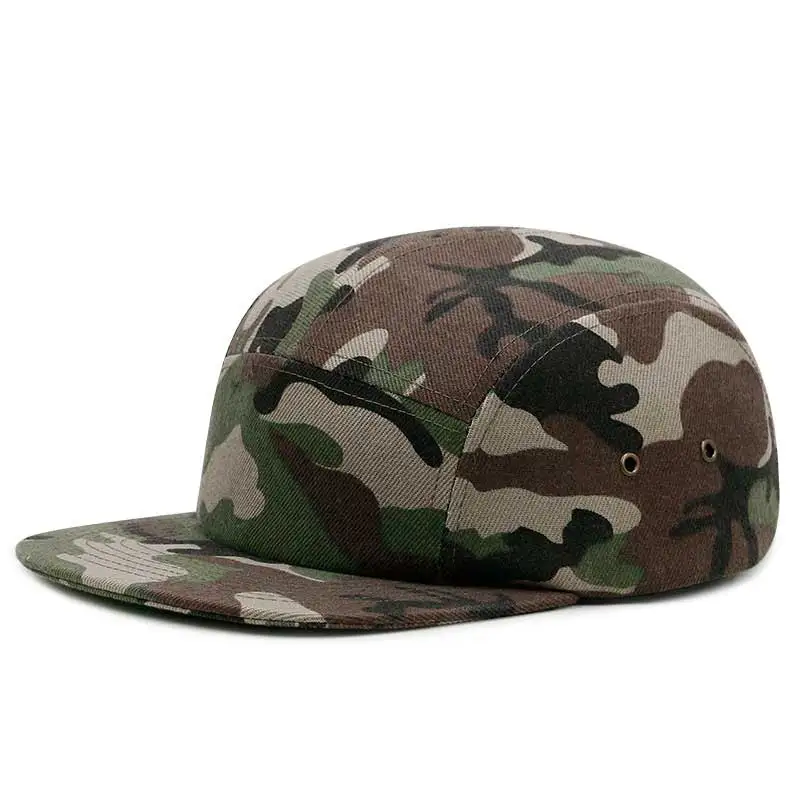 Camouflage 5 панельных кепок, камуфляжные бейсболки, бейсболки, прямые бейсболки с клапаном, уличная брендовая армейская камуфляжная кепка, мужская и женская кепка в стиле хип-хоп - Цвет: Camouflage