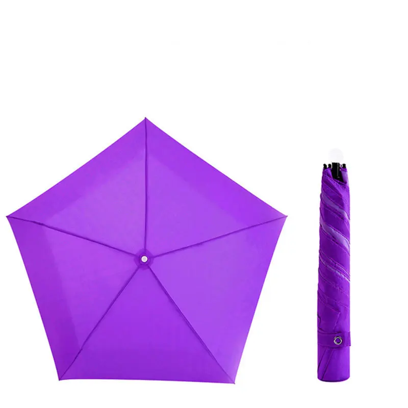 dark purple Зонт для девочки 1 шт. цветной нано-Тканевый Карманный Зонт для дождливого дня, мини легкий солнцезащитный водонепроницаемый зонтик с черным покрытием для девочек - Цвет: dark purple