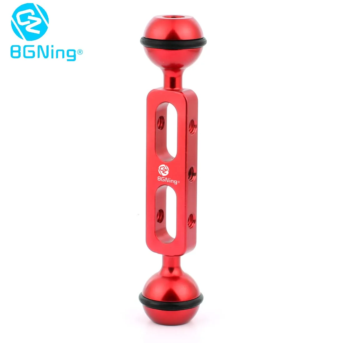 130 мм алюминиевый сплав шаровой шарнир Кронштейн для дайвинга заполняющий светильник с 1 дюймовым шариком для спортивной камеры GoPro Xiaomi для DSLR камеры - Цвет: Red BGNing Logo