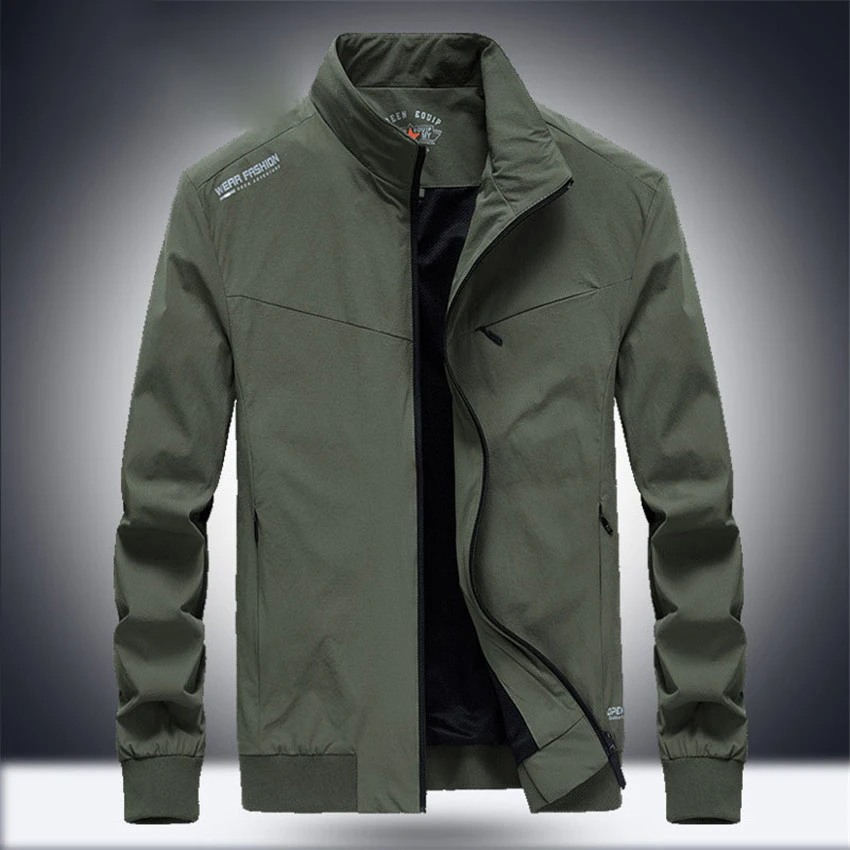 Spring Autumn Outwear Jacket Men Quick Drying Windbreaker Bomber Jackets Male Wear-Resistant Jaqueta masculina Plus Size M-4XL | Мужская