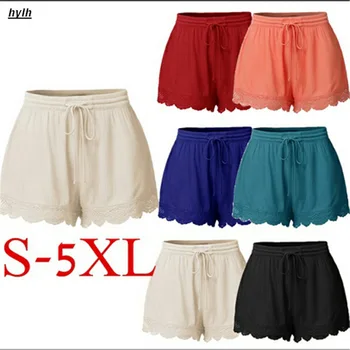 

Summer fashion solid color lace with shorts casual girl