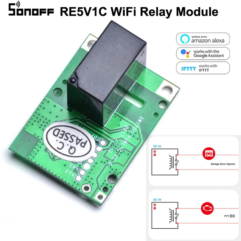 SONOFF RE5V1C 5 В релейный модуль WiFi DIY Переключатель сухой контакт выход вход/Selflock