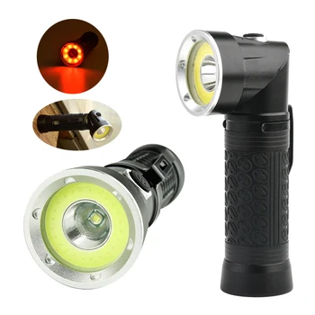 

JIGUOOR Foldable Magnetic Tail LED Inspection Flashlight Torch Handheld torch lamp 1305 XM-L T6+COB 1500Lumens Built in Battery
