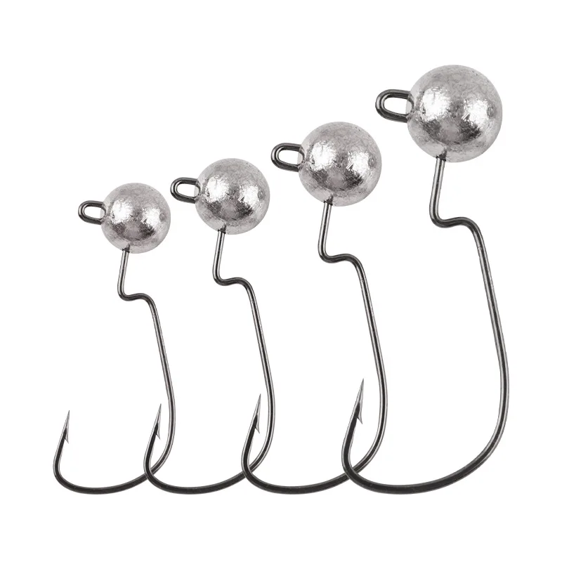 10Pcs/5Pcs Jig Crank Fishing Hooks 1.5g-14g Jigging Hook Round Ball Head Barbed Fishhook Pike Carp Fishing Tackles