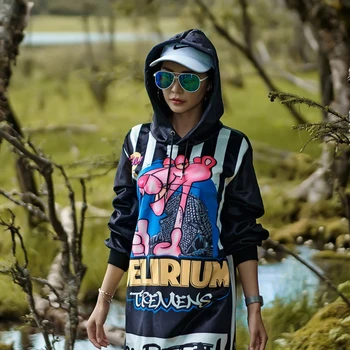 

New woman large size pinkpanther retro fashion hoodie