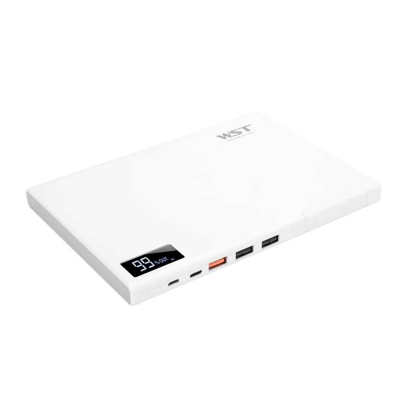 WST power Bank 30000 мАч Внешний аккумулятор-зарядное устройство power bank 30000 мАч Usb C PD цифровой дисплей power Bank Быстрая зарядка 3,0 - Цвет: White