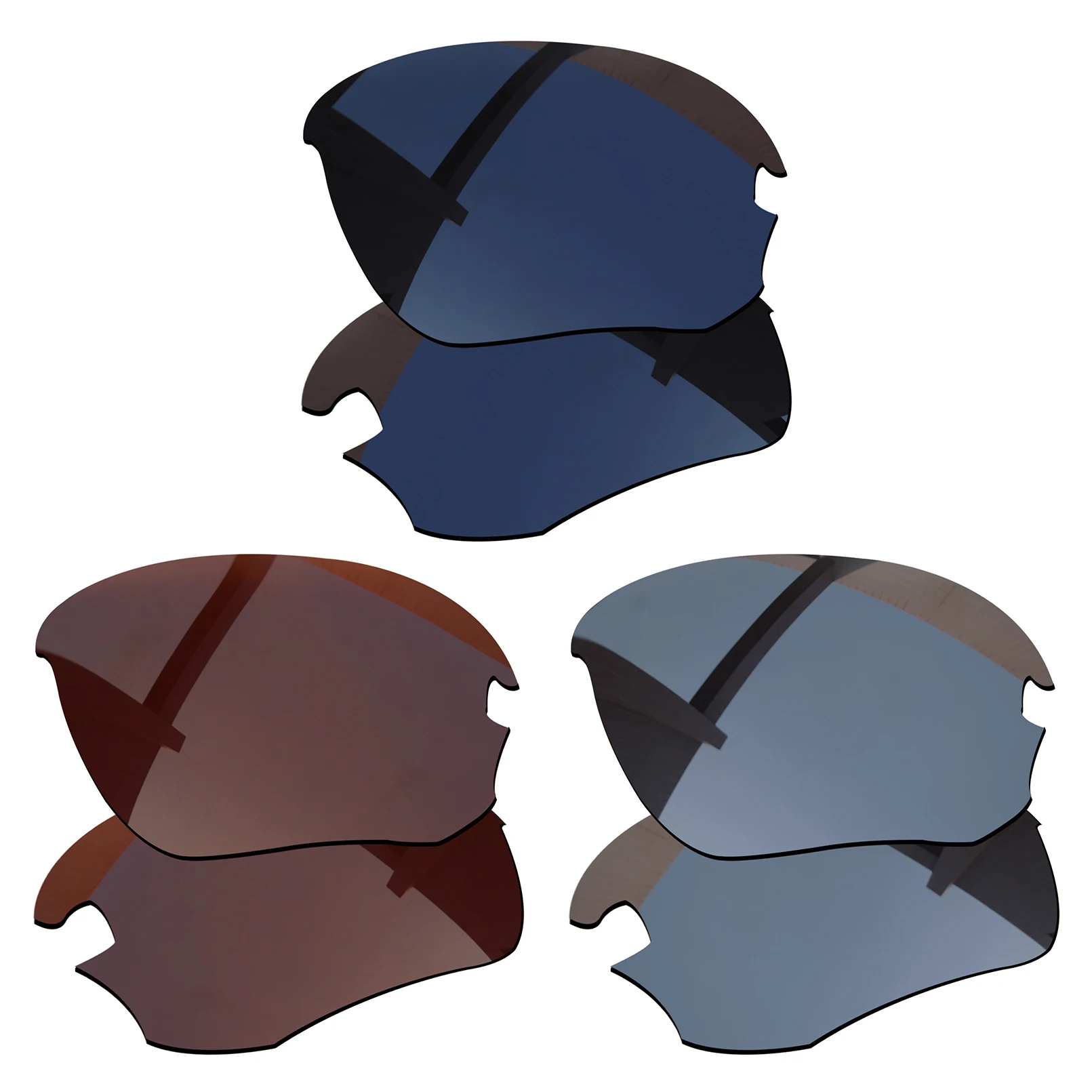 

Bsymbo 3 Pairs Pitch Black & Sandy Brown & Sliver Grey Polarized Replacement Lenses for-Oakley Flak Draft OO9364 Frame