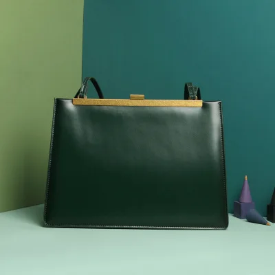 Женская сумка из натуральной кожи на одно плечо, сумка с застежкой в стиле ретро, сумка-портфель, стиль