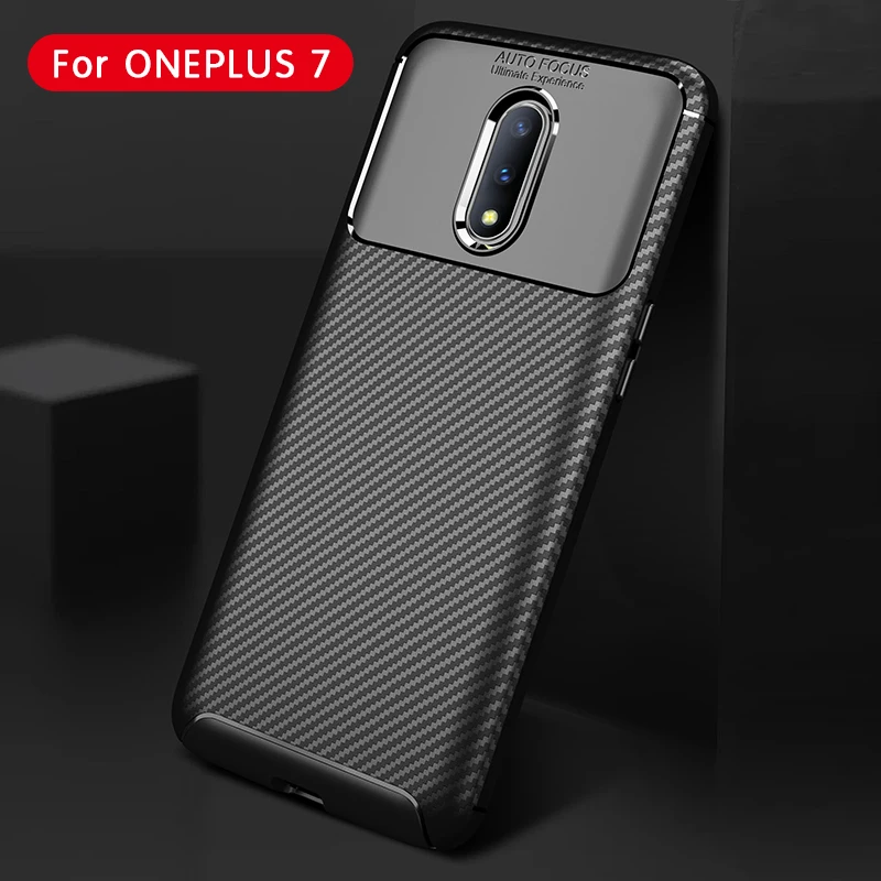 cheap Carbon Fiber Shockproof Soft Silicon TPU Phone Back Case For OnePlus 7 Pro 1+6T One Plus 6 1+6 Full Protection Armor TPU Cover