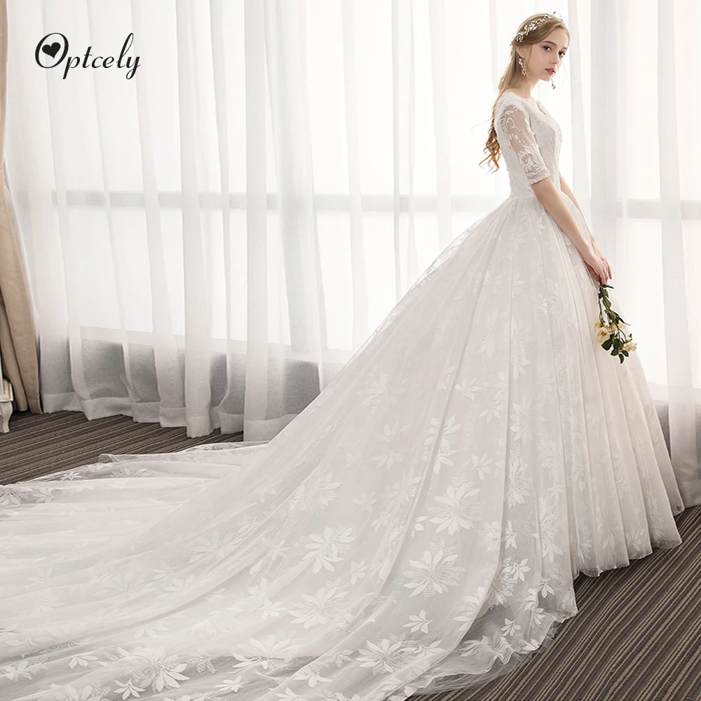 Optcely Vestido de Noiva элегантное очаровательное ТРАПЕЦИЕВИДНОЕ свадебное платье с коротким рукавом и глубоким v-образным вырезом с аппликацией, платье принцессы с коротким шлейфом