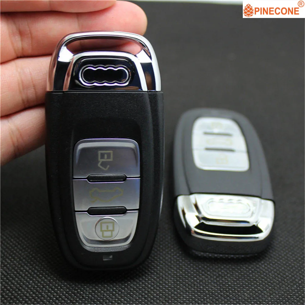 

PINECONE for Audi Q5 Q7 A4l A3 A4 A5 A6 A8 Quattro Key Case 3 Button High Quality Replacement Car Key Fob Shell