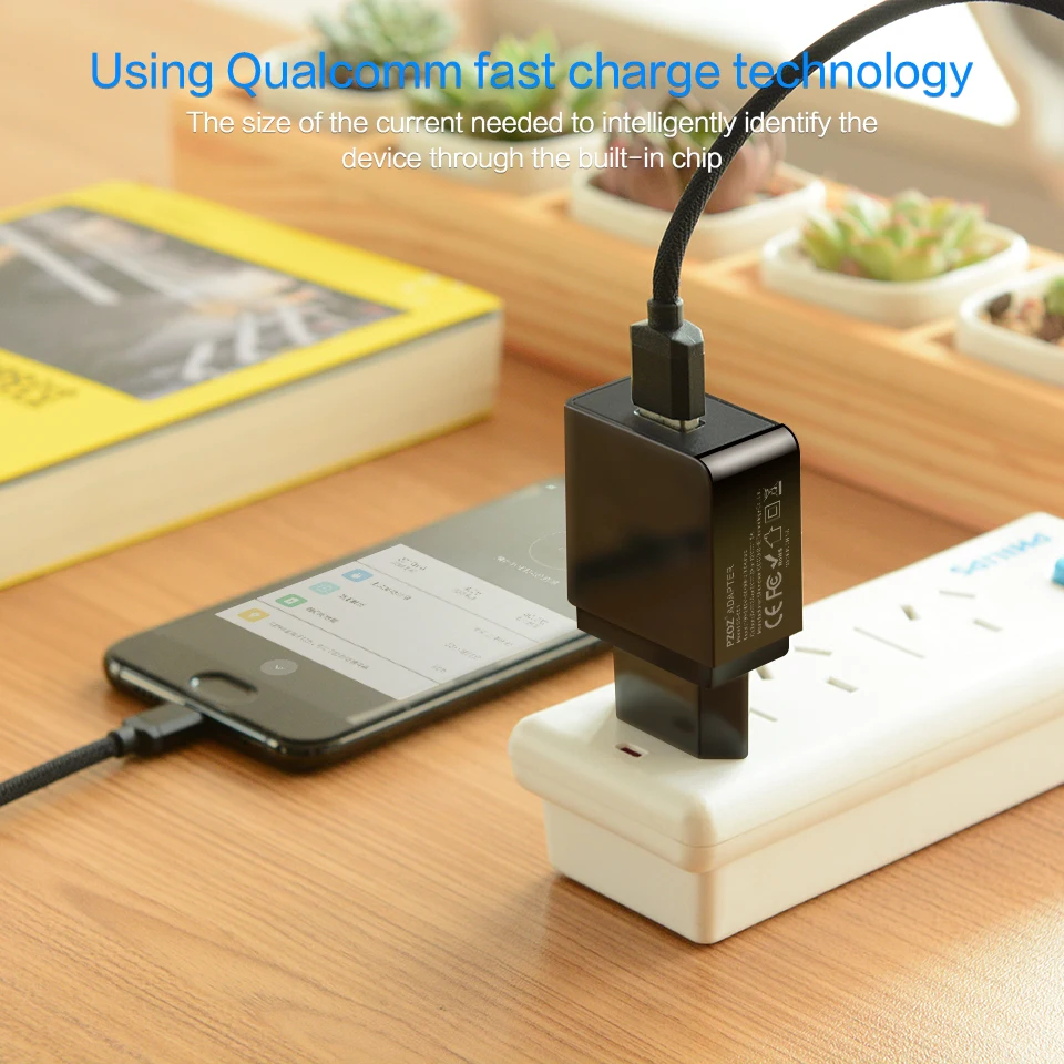 PZOZ Quick Charge 3 0 USB зарядное устройство быстрое 18 Вт Европейский настенный usb