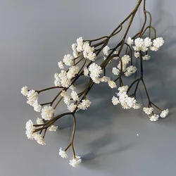 Autumn Color Soft Rubber Gypsophila Bouquet - Pack of 81 High-Quality Small Flowers (White)