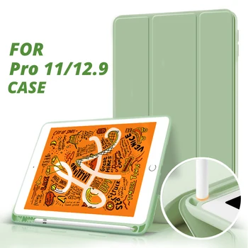 

PU Leather Case With Pencil Holder For iPad Pro11 2020 Cover Multi-Fold Stand For iPad Pro12. 9 2020 Case For iPad Air 2 Air 1