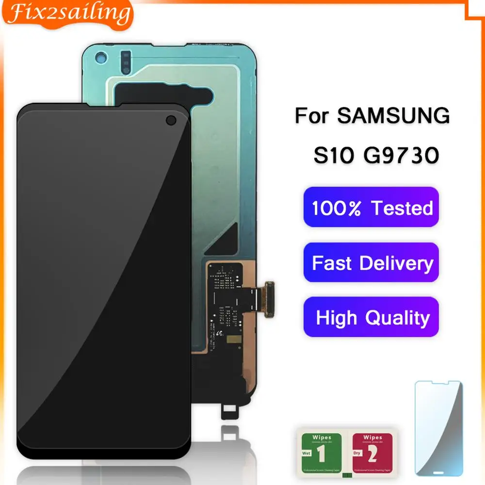 Супер AMOLED ЖК-дисплей для samsung Galaxy S10 G9730 G973F дисплей сенсорный экран дигитайзер в сборе для samsung S10 lcd