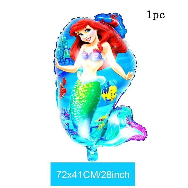 1PC CY Mermaid Большой мультфильм Русалка фольга латексные шары Русалочка 30 дюймов номер набор воздушные шары девушка с днем рождения надувные шарики подарок - Цвет: 1PC CY Mermaid