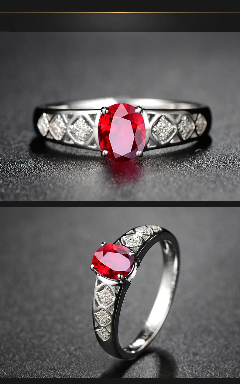 Очаровательные женские 925 пробы серебряные кольца Wtih натуральный сапфир гранат кольца для женщин Свадебные обручальные ювелирные изделия подарок