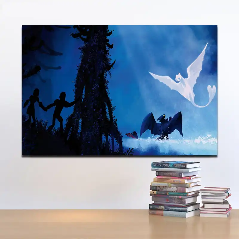 Hidden World Train Dragon Wall Art Canvas Minimalist Posters Prints Painting Oil Wall Pictures For Kids Room Bedroom Home Decor Aliexpress