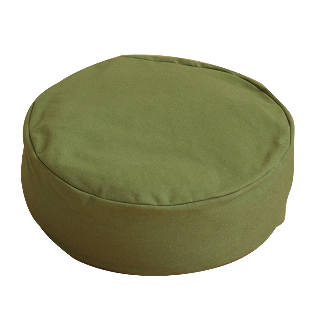 Мягкая однотонная круглая подушка Удобная с гречневой молнией Поддержка Подушка для йоги для медитация удаляемый моющийся домашняя Подушка для стула - Цвет: Армейский зеленый