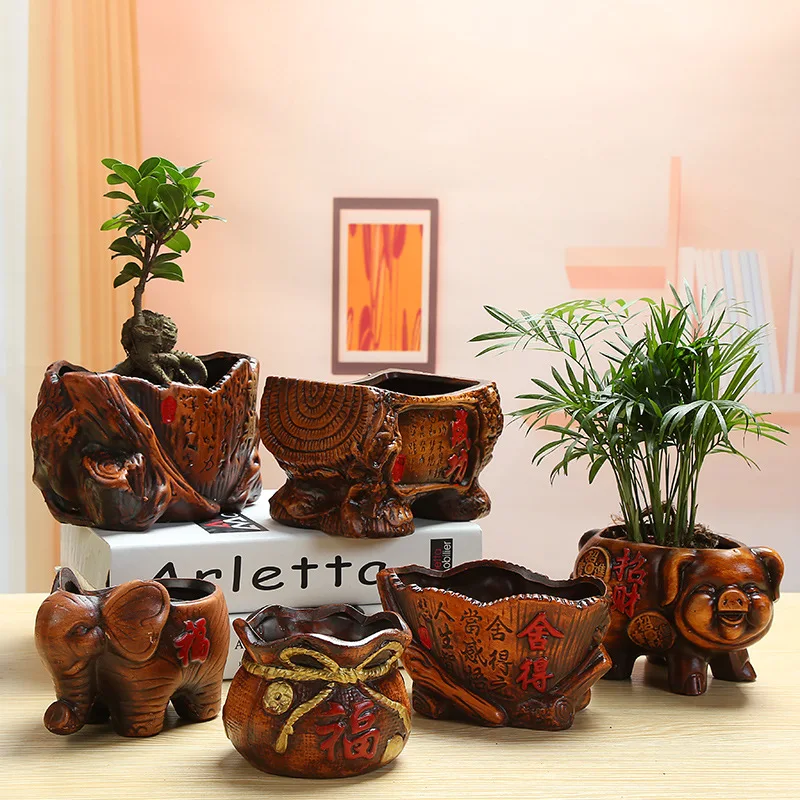 

Vintage Chinese Ceramic Bonsai Flower Pots For Flower Plants For Home Decoration Hotel Garden Decoration