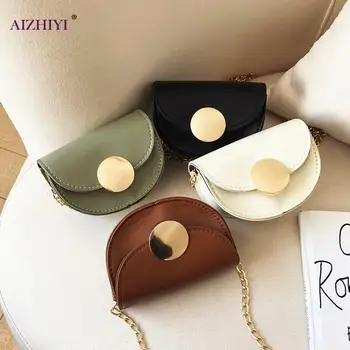 

Pure Color Leather Mini Shoulder Bags Women Girls Flap Chain Crossbody Bags Fashion Casual Message Bag