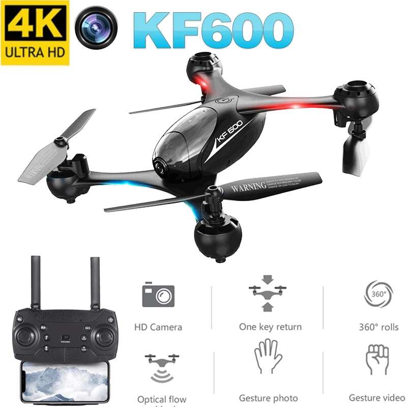 KF600 Радиоуправляемый Дрон 1080 P/4 K Wi-Fi FPV двойная камера HD Оптическое позиционирование потока управление жестом удержание высоты Квадрокоптер вертолет