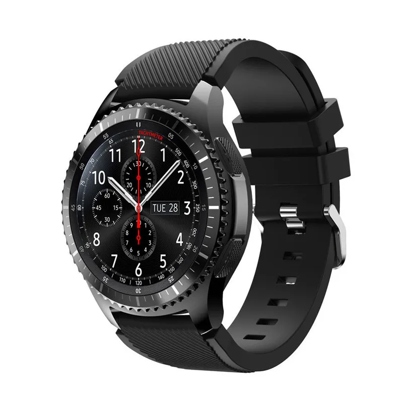 

Silicone Sport Watchband Universal Stainless Steel Metal Watch Band Strap Bracelet Black Rose Gold For Samsung Gear S3 22mm