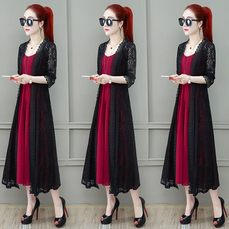 

Spring Clothing 2019 Popular New Style WOMEN'S Dress-Style Elegant Early Spring Two-Piece Set Western Style Strapped Dress Summe