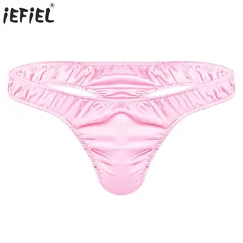 

G String Men Thong Gay Underwear Spring Summer Fashion Men Thongs Seamless Soft Shiny Low Rise T Back Sexy Sissy Bikini Panties