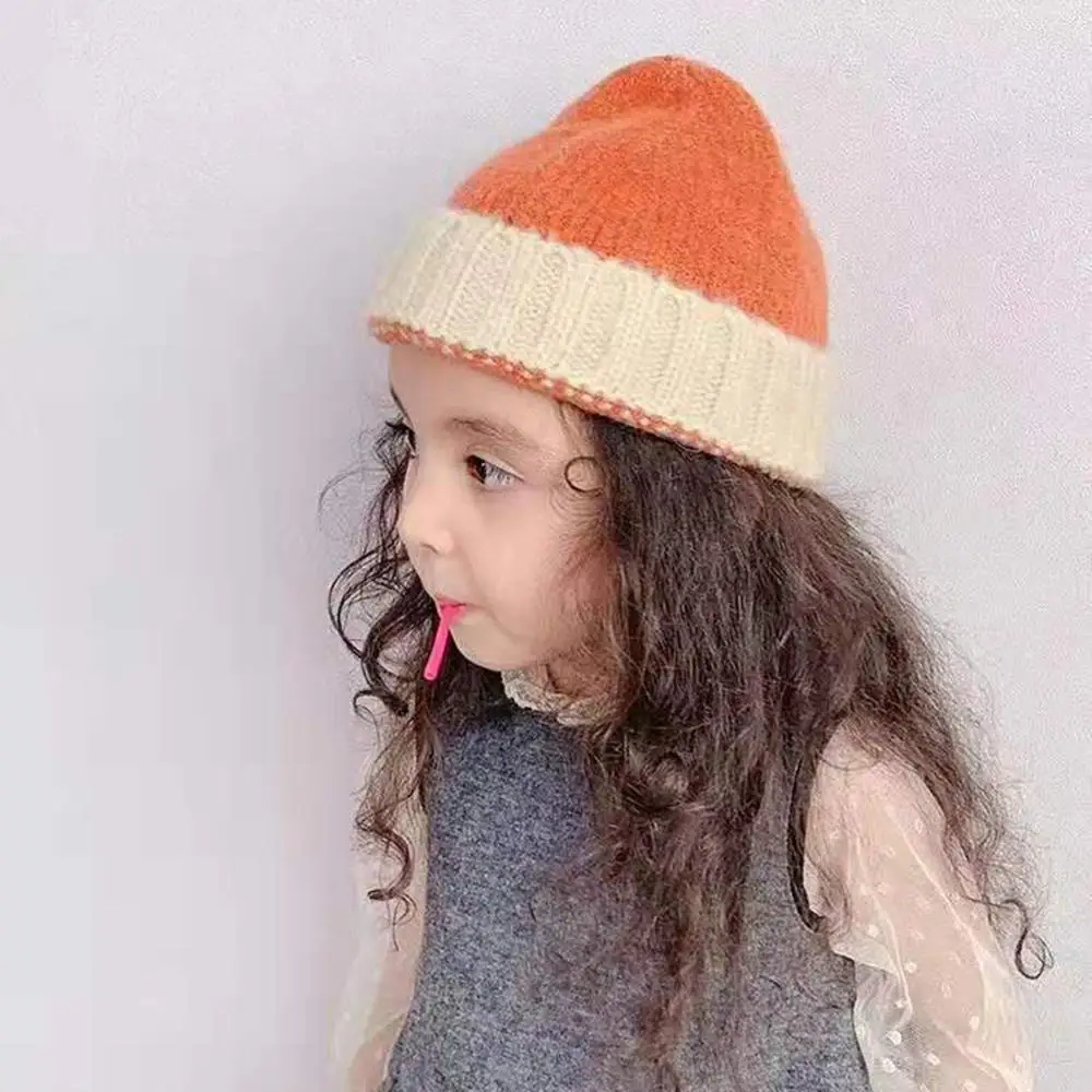 Beanie hat Baby зимняя шапка для девочки шапка, шапки-бини для малышей Детские шляпы вязаная шапка для мальчиков и девочек, Повседневное однотонные Цвет в армейском стиле