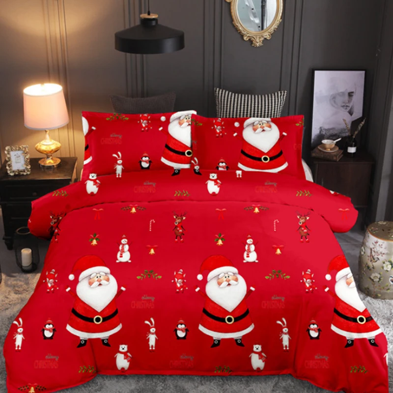 Lanke рождественские комплекты постельного белья, домашний текстиль, двуспальный комплект постельного белья, пододеяльник, наволочки - Цвет: Цвет: желтый