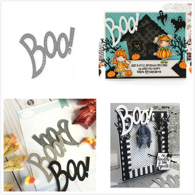 

GJCrafts Boo Letter Dies Cutting Metal Dies New 2019 for Card Making Scrapbooking Embossing Cuts Stencil Craft Word Dies
