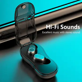 

TWS Bluetooth 5.0 Earphones 250mAh Charging Box Wireless Headphone 9D Stereo Sports Waterproof Earbuds Headsets With Microphone