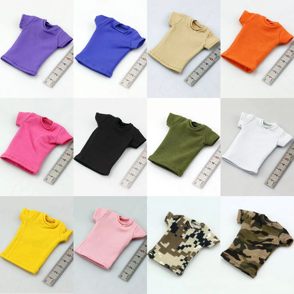 1/6 Scale Solid color Short Sleeve T-shirt Male Clothes Fit 12'' PH Figure Body 
