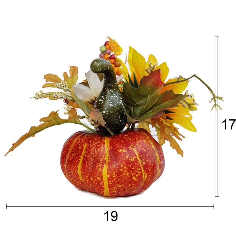 Осеннее украшение тыквы шелк Урожай Реквизит искусственные тыквы листья 3 размера Хэллоуин украшение - Цвет: B1