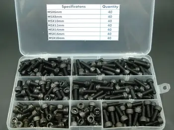 

280PCS DIN912 Grade 12.9 allen socket head screw M5 Hexagon Socket Head Cap Screws Assortment Kit