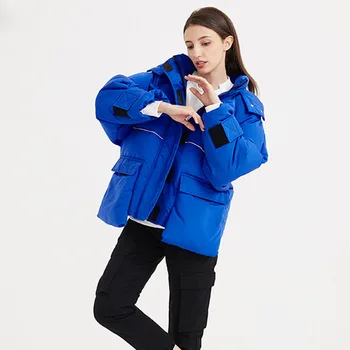 

2019 Hooded Women Winter Casual Thick Warm White Duck Down Jacket Female Streetwear Women Down Coat Female Loose Down Parka
