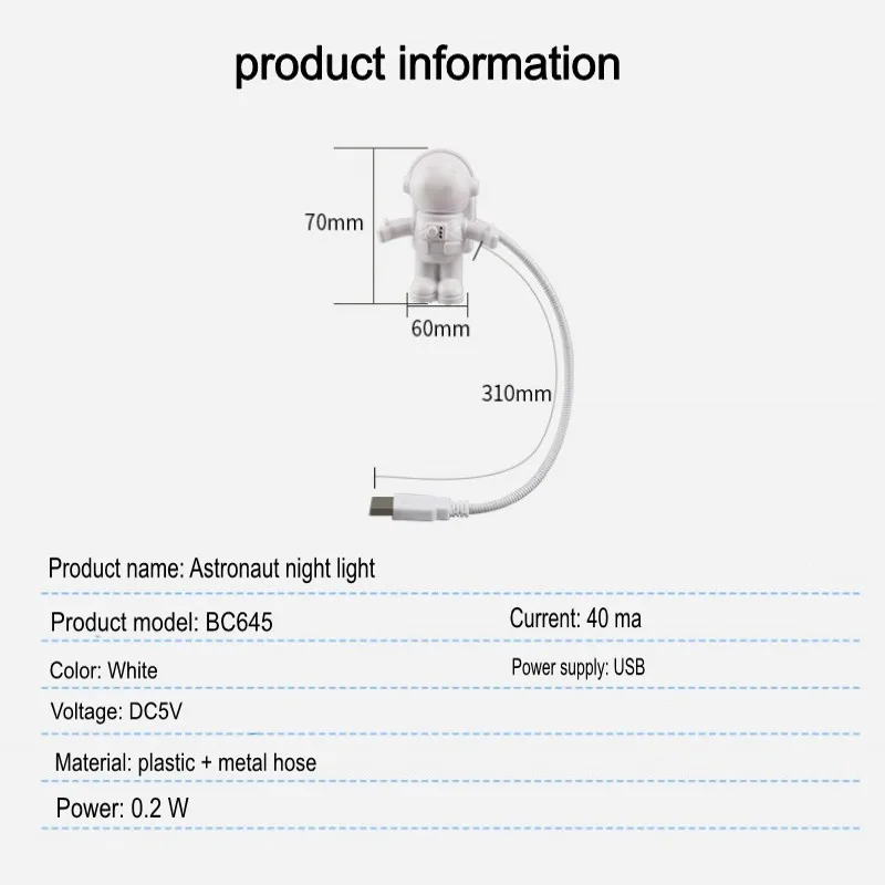 bright night light Desk Lamps Lights Litwod New Fashion Novelty Romantic Baby Led Bulbs Usb Port Dc Resin Knob Switch Wedge Night Plug Astronauts bright night light