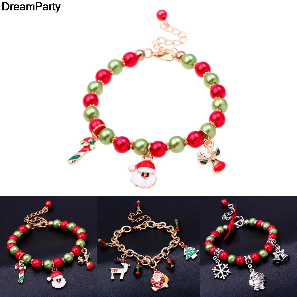 

Santa Claus Bracelets Christmas Decoration Merry Christmas Ornaments Crafts Gift 2019 Navidad Christmas Decor For Home Kids gift