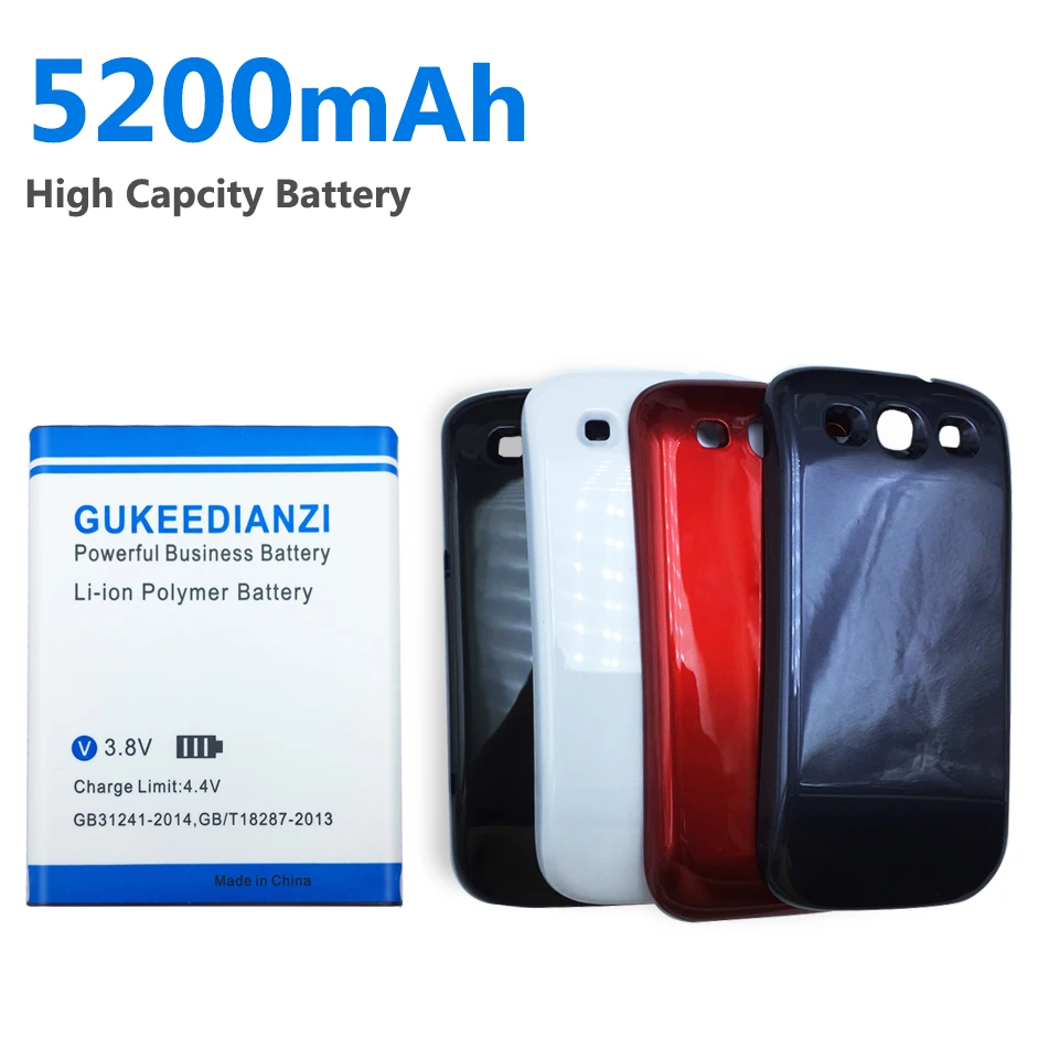 Аккумулятор GUKEEDAINZI 5200 мАч для Samsung GALAXY S3 SIII I9300 расширенные аккумуляторы мобильных